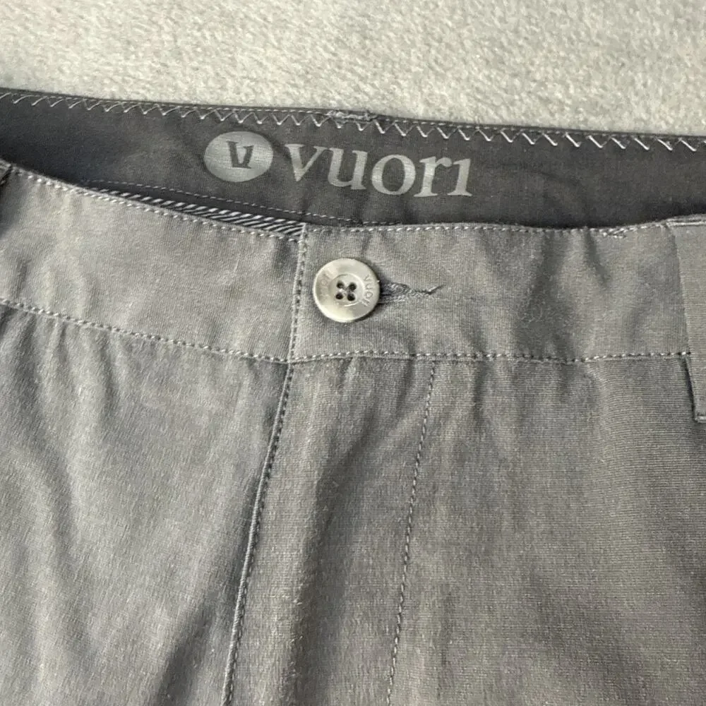 Vuori Meta Pants Mens 36x33 Gray Slim Tapered Chino Zip Pocket Travel Casual